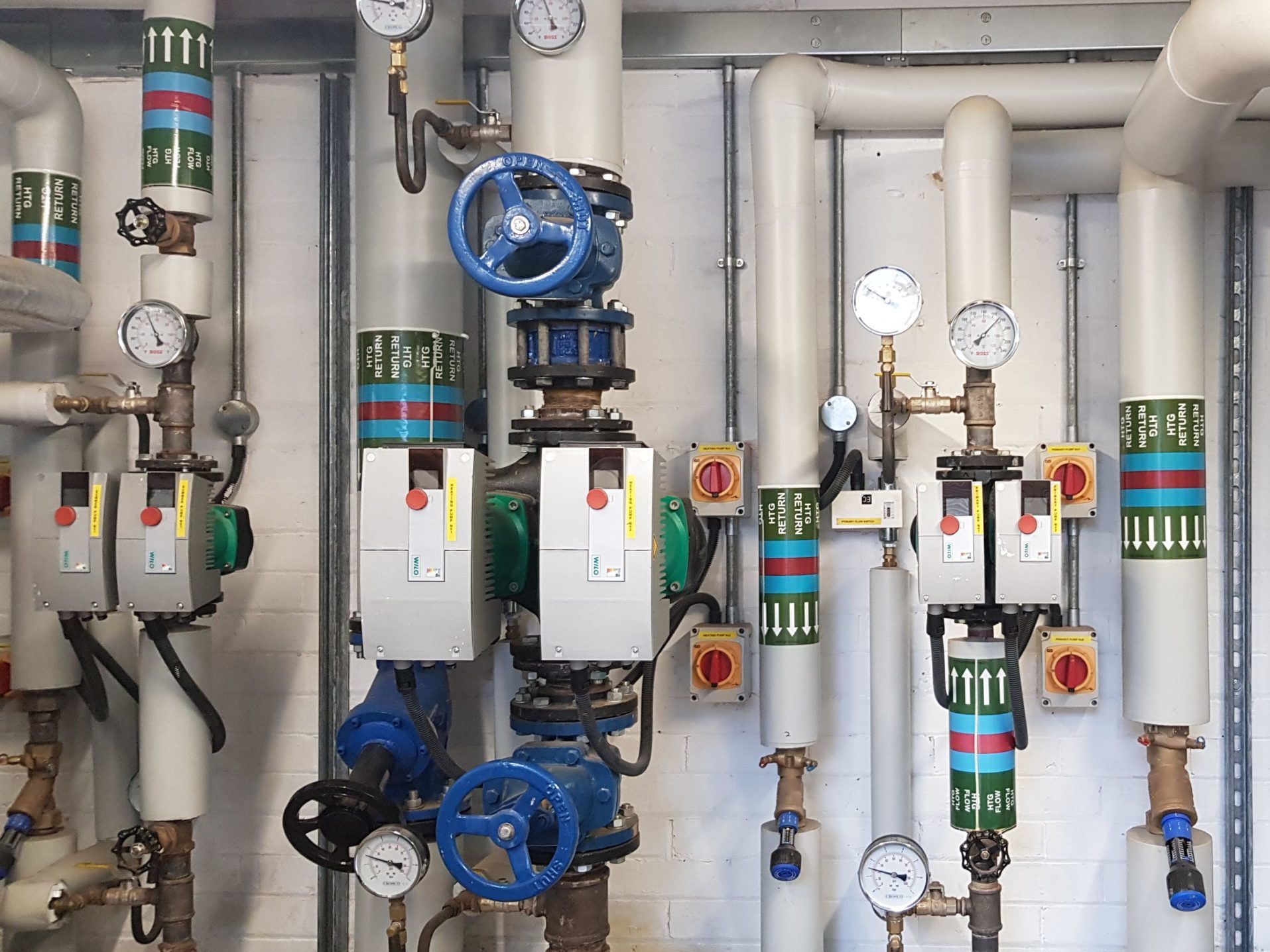 Energy efficient equipment installed in a plant room